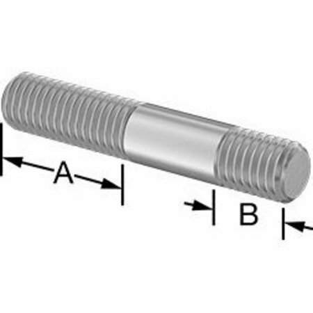 BSC PREFERRED Threaded on Both Ends Stud 316 Stainless Steel M10 x 1.5mm Size 26mm and 12mm Thread Len 57mm Long 5580N136